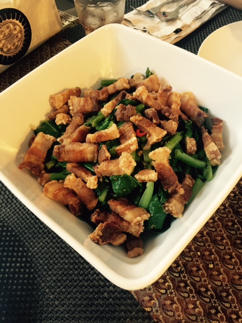 Crispy Pork Bell with Chinese Broccoli